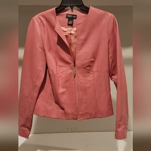 Leather Jacket Salmon Color